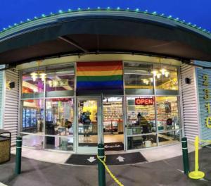 Uncle Ike's store front with lights