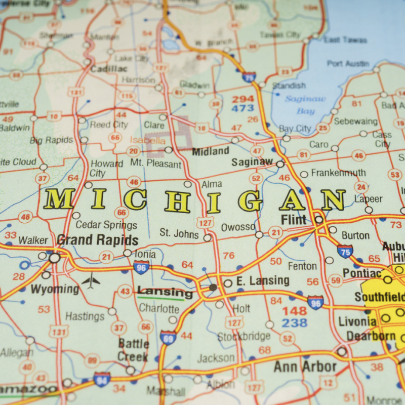 map of MI